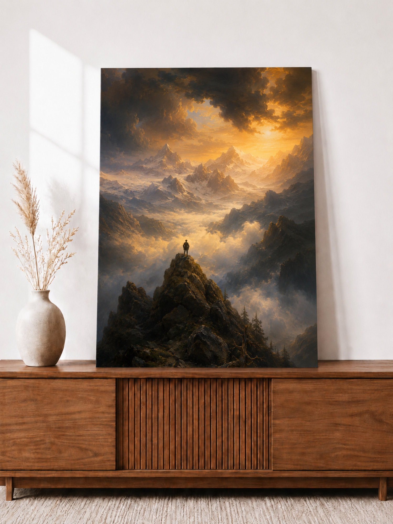 Mountain Peak Canvas Wall Art | Majestic Landscape Canvas Painting | Premium Framed Nature Wall Decor for Living Room, Office & Bedroom