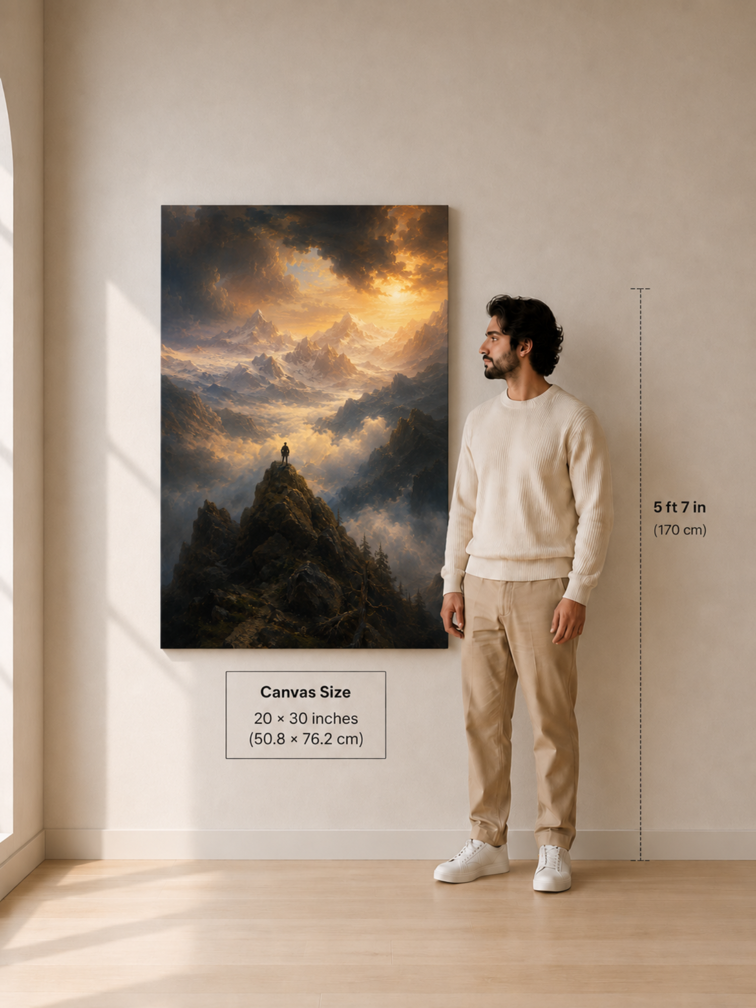 Mountain Peak Canvas Wall Art | Majestic Landscape Canvas Painting | Premium Framed Nature Wall Decor for Living Room, Office & Bedroom