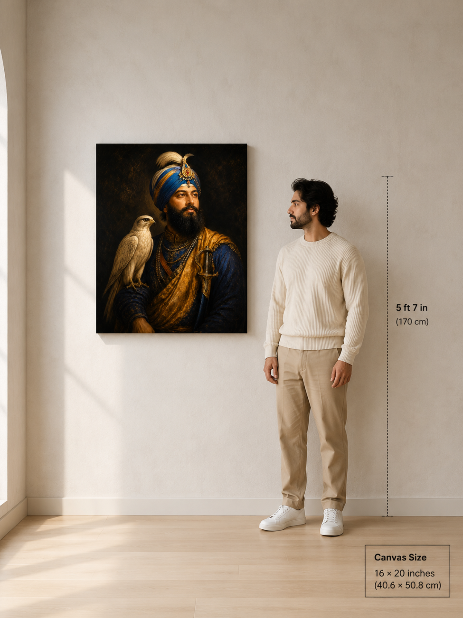 Guru Gobind Singh Ji Maharaj Canvas Wall Art | Premium 16 × 20 Inch Canvas Print