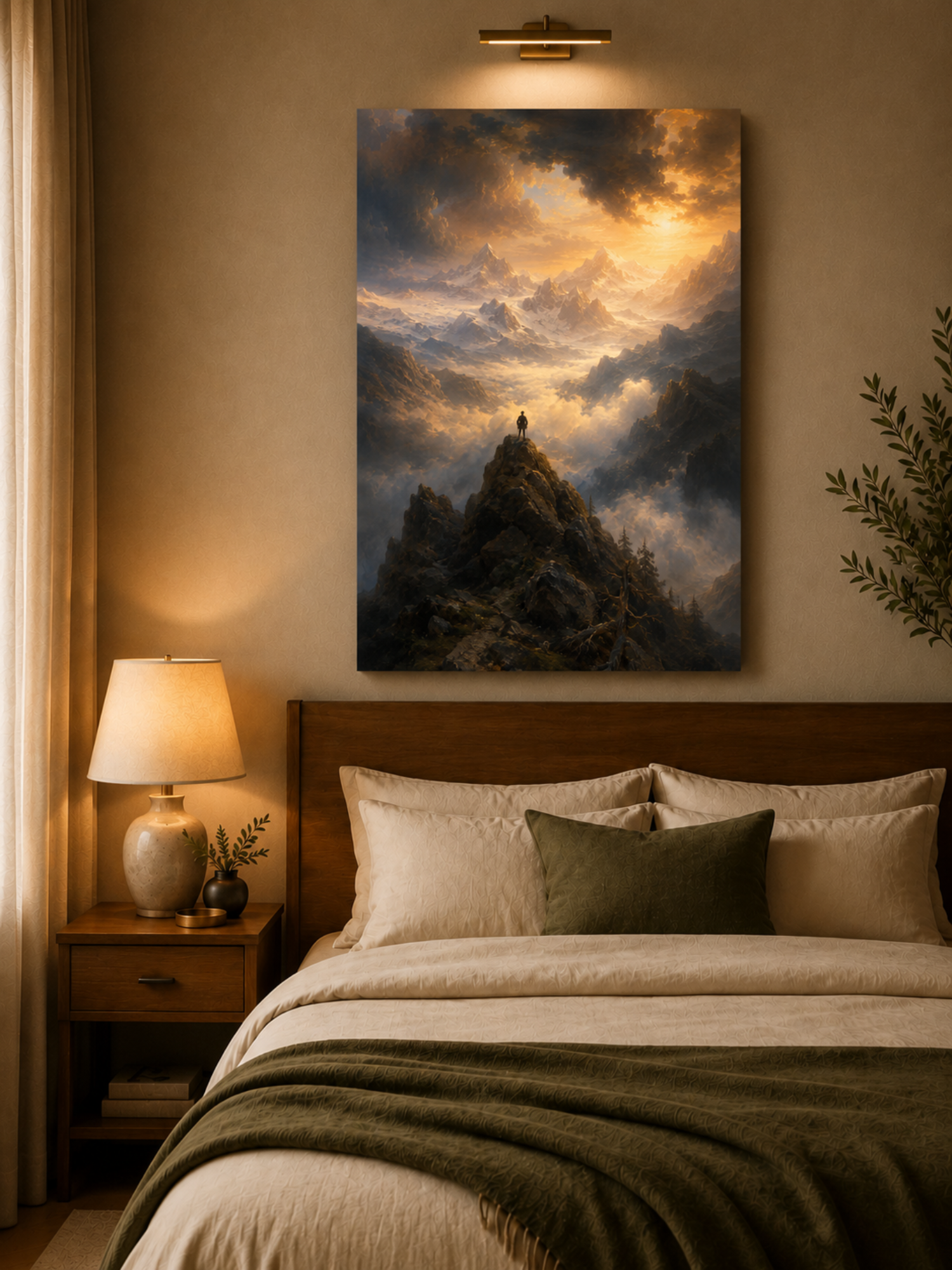 Mountain Peak Canvas Wall Art | Majestic Landscape Canvas Painting | Premium Framed Nature Wall Decor for Living Room, Office & Bedroom