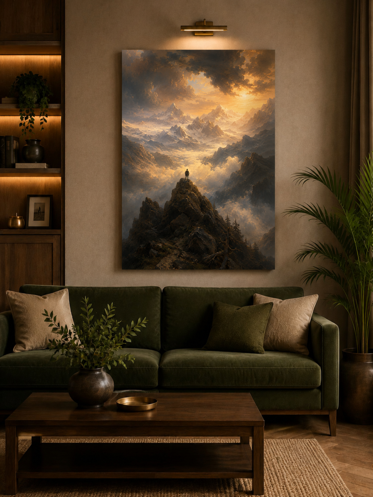 Mountain Peak Canvas Wall Art | Majestic Landscape Canvas Painting | Premium Framed Nature Wall Decor for Living Room, Office & Bedroom